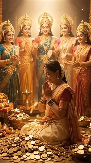 9 Maha Lakshmi Devis Came to Find a True Devotee 🙏🌸 | Lakshmi Devi Blessings #Shorts #laxmipuja