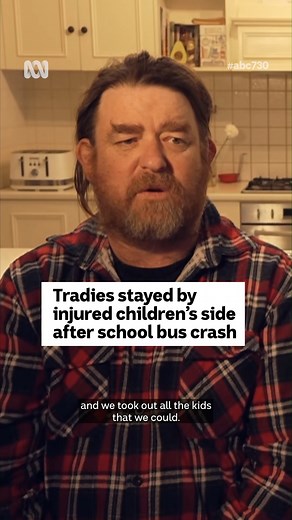 2.4K views · 15 reactions | Two tradesmen who ran to help at the site of Tuesday's school bus crash in Melbourne have spoken of the horrific scenes they faced as they tried to rescue the children. Cameron Chalmers and Dean Eastway were returning from work, driving behind the truck when the accident happened. #ABC730 #Melbourne #Victoria #BusCrash | 7.30 | Facebook
