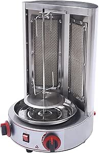 110V Gas Doner Kebab Machine, 3000W Stainless Steel Shawarma Cookergrill Machine Spinning Doner Kebab Gyro Grill Machine Vertical Broiler for Restaurant Dinner, Home Kitchen