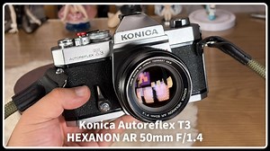 【除了画画啥都会】展示 Autoreflex T3 和HEXANON 50 F1.4 朋友的机械小相机 自动光圈使用完美 手感扎实可以砸核桃 猫猫最爱