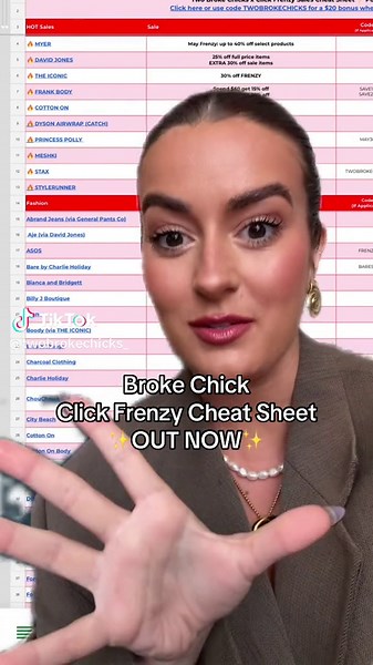 Click Frenzy Cheat Sheet - Hundreds of Sales Revealed