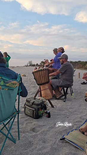 Nokomis drum circle! Great vibes all around! 💖💯 Enjoy this beautiful cool evening! #naturelovers #photographer #youmatter #sharky #floridalife #escape #alive #moonlight | John Lewis