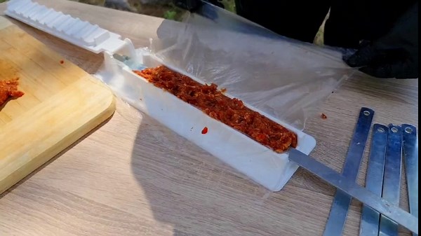 Kebab Maker with 5-Piece Kabob Stainless Steel Skewers - 23 Inches Long - Manual Kabob Mould for Traditional Turkish Kebabs - Ideal for Shrimp, Meats, Chicken, Veggies, Tandoori, any Kebab