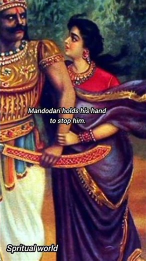 Mandodaree Repressing the Wrath of Ravana by B.P. Banerjee. 🖌️🇮🇳 #painting #art #history #shorts