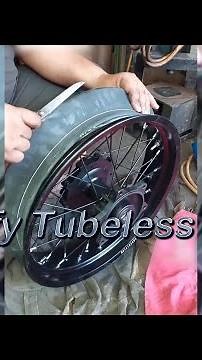 How to install tubeless wheel កាំរាយដាក់សំបកកង់អត់ពោះវៀន