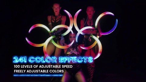 POILOVES LED POI Staffs S-Shape with 241 Color Light Modes USB Rechargeable Magic LED S-Staffs Customized Colors, Profound Visual Effect