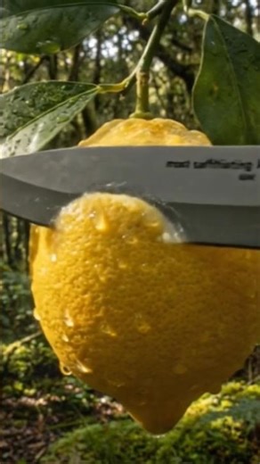 Cutting a Fresh Lemon Fruit | Crisp & Juicy Cutting Sounds | Extremely Satisfying ASMR #lemon #asmr