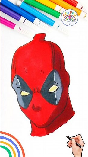 How to Draw Deadpool | Draw Deadpool Easy Drawing Tutorial 🌈 #draw #shorts #deadpool #gaming