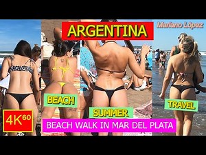 4K⁶⁰ - 👉 BEACH WALK ARGENTINA 🏖️ - Mar del Plata (Playas del Sur) - SUMMER ☀️ - Travel - VLOG 🌟