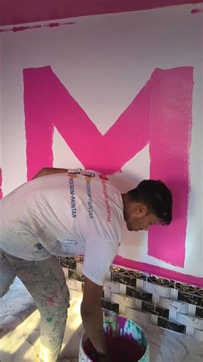 wall painting Pink colour fast code 🏡 #art