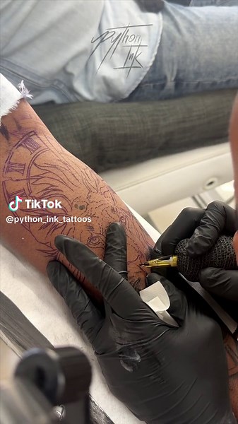 Tattooing Process: Lion's Head Design Tutorial