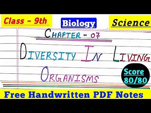 chapter 7 || Diversity in living organisms || class 9th science || Topper handmade revision notes ||