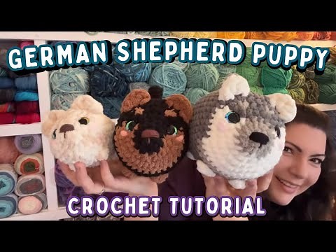 Crochet Puppy Plushie Tutorial 🐾 German Shepherd