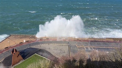Storm Nils sends powerful waves over promenade in San Sebastián, Spain