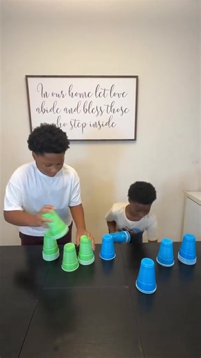 part1 Cup Unstack Challenge! #fungames #familygames #kidgames #familychallenge #partygames #fypage #blowthisup #ideas #challengeideas #fungamestoplay #familiesoftiktok #challenges #games #cupchallenge | Harrison family