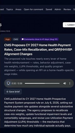 CMS Proposes CY 2027 Home Health Payment Changes | SignalHealth
