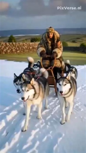 Land your husky team# become a🦝🦝#Shorts rugged running video...