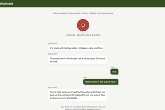 Voice Powered Family Recipe Assistant
