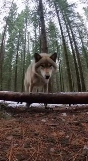 Animals Attack Zone: Low Angle Wolf Attack Footage — Terrifying Close Call 😱 #wildlife #shorts