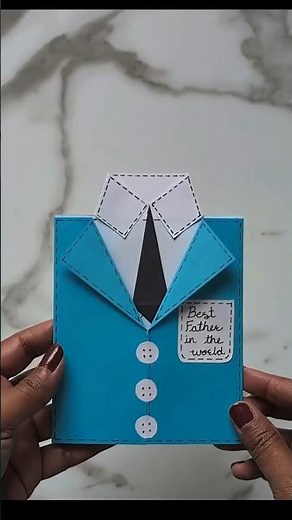 Handmade Father’s Day Gift 🎁 | Easy Paper Craft for Dad 💙#diy #artandcraft #papercraft #art