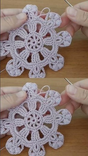 Modern Crochet Doily with Puffy Flowers #crochet #diy