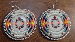 White Beaded Turtle Earrings - Etsy