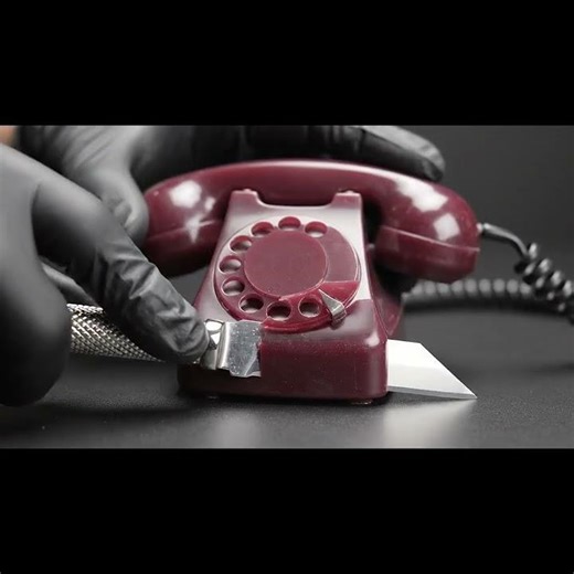Satisfying ASMR: Cutting a Wax Vintage Telephone #asmr #satisfying #relaxing
