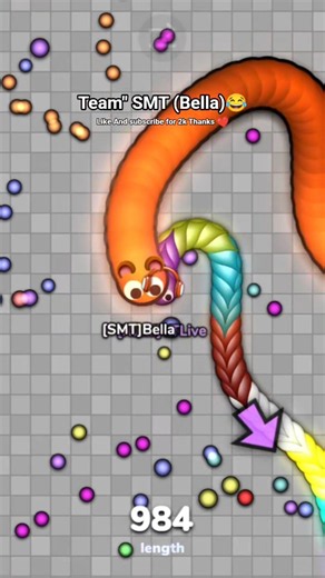 slither io gameplay with Noob Team😂 [SMT] with Noob member (bella)