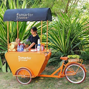 [Hot Item] Popular Street Food Cargo Bike Ice Cream Bicycle Coffee Cart Tricycle with Canopy