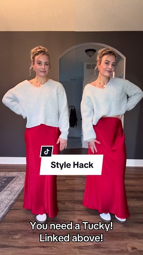 If there was ever a product that I promoted that I would want to go viral, it's this one. If you love a front tuck, you need a Tucky. Not only is this company woman owned, but this product is amazing. It's an adjustable belt that you wear around your abdomen, and can tuck your tops into, to either give the illusion of a front tuck, or crop them. They come in multiple sizes and colors, and they have a silicone band on the inside that keeps them from moving and your tops from slipping out. No more