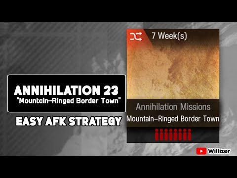 Annihilation 23 : Mountain-Ringed Border Town - Easy AFK Strategy (8 Operators)【Arknights】