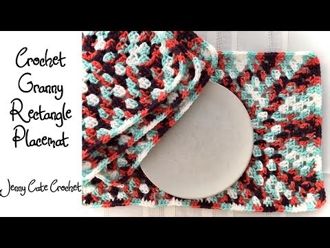 Crochet Granny Rectangle Placemat - Rounds 3 & 4