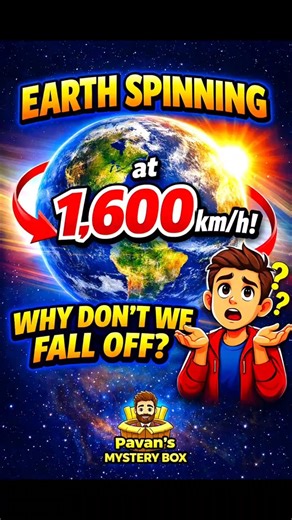 🧐Earth is spinning super fast… but why don’t we fall off? 🤯#shorts #viral #trending