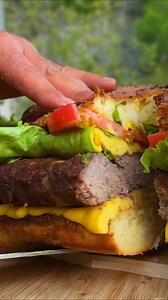 3.3K views · 60 reactions | #burgerorder | : @wilderness.cooking  Juicy Burger with a Huge Cutlet! • • • #foodie #bbq #tasty #cooking #grill #meat #instafood #reels #burger #mcdonalds #village #outdoors #rustic #chef #wilderness #bigburger #fastford #homemade #craft #asmr | Burger Order | Facebook