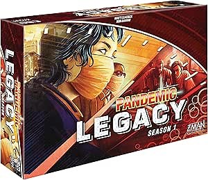 Asmodee Pandemic Legacy Season 1 Board Game (Red) - Epic Year-Long Battle Against Deadly Diseases, Cooperative Strategy Game for Family Game Night, Ages 13+, 2-4 Players, 1 Hr Playtime