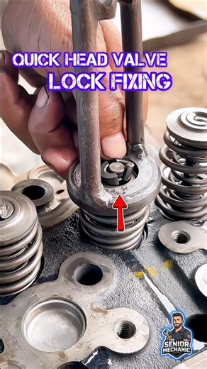 Quick Head Valve Lock Installation in Seconds | Pro Mechanic Technique #engine #mechanic #shorts