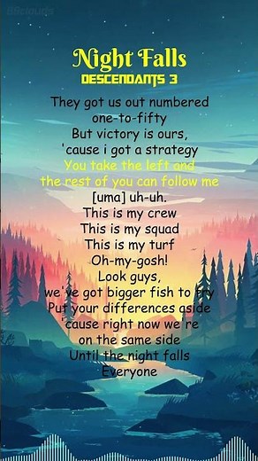 Descendants 3 - Night Falls (Lyrics) #shorts