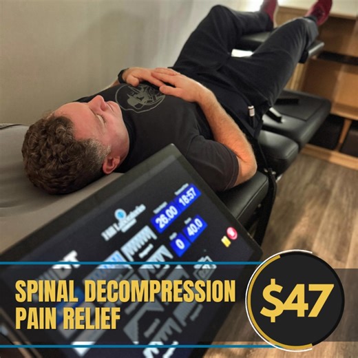 👉Hi Indian Trail! Bulging Disc, Herniated Disc, Sciatica, or Back Pain? Spinal Decompression can help by relieving pressure on the spine, reducing pain and restoring mobility without drugs or surgery. 🌿𝗛𝗲𝗿𝗲 𝗮𝘁 𝗜𝗻𝗱𝗶𝗮𝗻 𝗧𝗿𝗮𝗶𝗹 𝗖𝗵𝗶𝗿𝗼𝗽𝗿𝗮𝗰𝘁𝗶𝗰 & 𝗥𝗲𝗵𝗮𝗯, we focus on treating chronic back, neck, and sciatica pain using our Breakthrough Non-Surgical Spinal Decompression Treatment Program. 📌 Special Offer: Only $47 for Your First Visit! Here's what's included in this limi