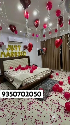 simple room decoration for first wedding night,room decoration for wedding
