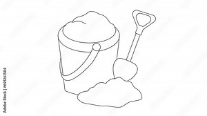 animated sketch of a bucket icon filled with sand