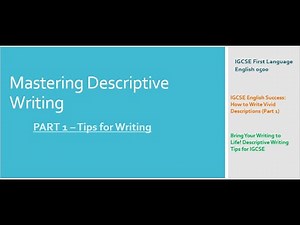 Mastering Descriptive Writing Part 1 Tips for Writing
