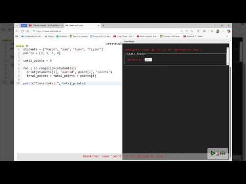 GCSE Python Live Coding: FOR Loops with Lists & Indexing
