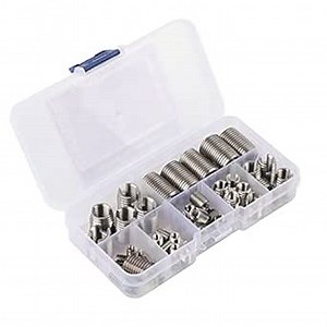50Pcs Stainless Steel Inner Thread Self Tapping Thread Inserts Set, Reusable Thread Insert Set, Self Tapping Thread Insert Thread Reinforce Repair Tool for Repair Reinforce