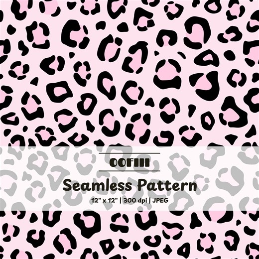 Light Pink Leopard Print Seamless Pattern | Cheetah Spots Repeat File Fabric Tumblers Commercial Use - Etsy