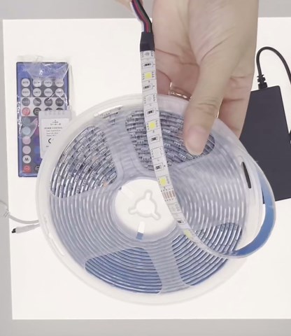 LED Strip Lights Kit - RGBW Waterproof 16.4ft (5M) with 300 SMD 5050 LEDs, Warm White & Multi-Color, includes 40-Key Remote and 5A Power Supply, Cuttable & Linkable