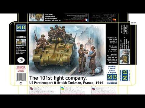 Unboxing 101 MASTER BOX 35164 1/35 Light Company US Paratroopers And British Tankman 1944