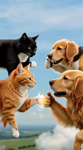 Cats and Dogs are flying 🐱🐶 #shorts #viral #ao #cats #dogs