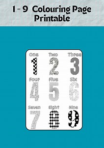 Printable Numbers Colouring Page 1 - 9 || Fun Educational Kids Activity || Instant Download - Etsy