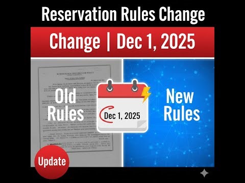 Reservation Rule Change from Dec 1, 2025 | Full Details & Impact Explained