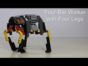 Four-Bar Walker with Four Legs / leg mechanism / LEGO